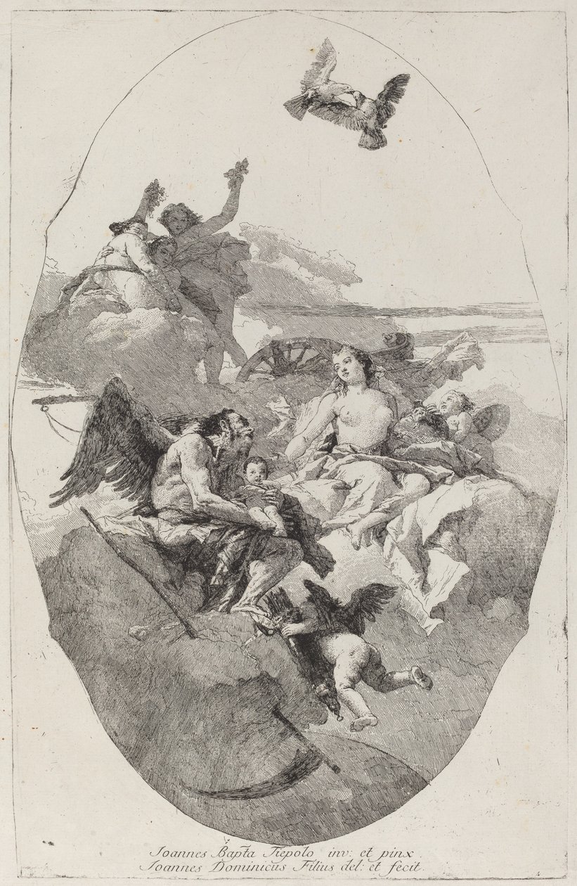 Venus overlader Amor til tiden af Giovanni Domenico Tiepolo after Giovanni Battista Tiepolo