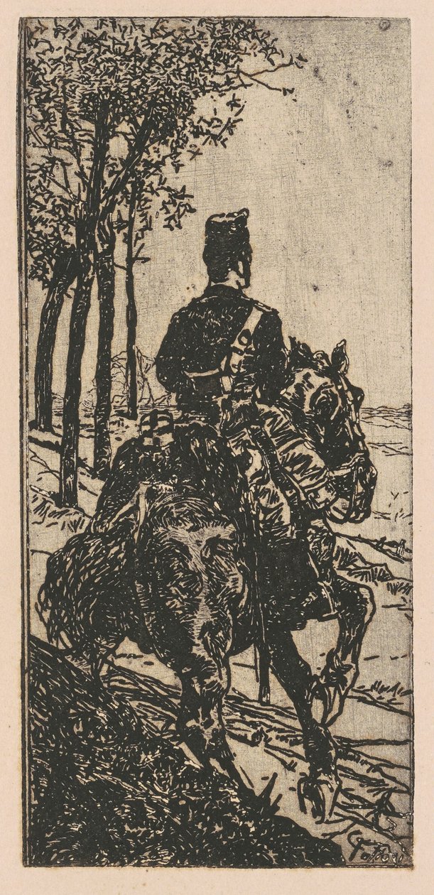Artillerisoldat til hest af Giovanni Fattori