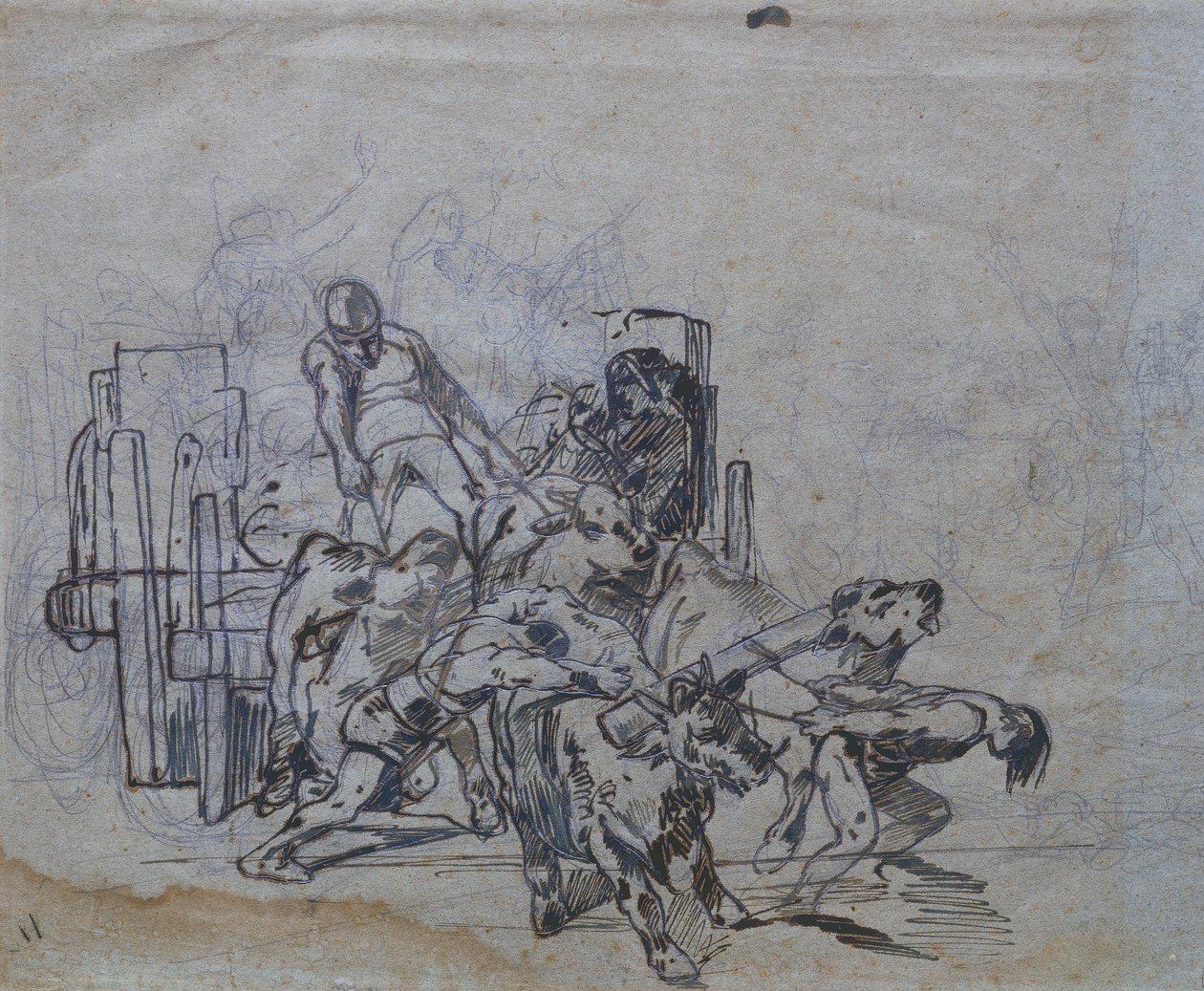 Vogn med fire okser af Giovanni Fattori