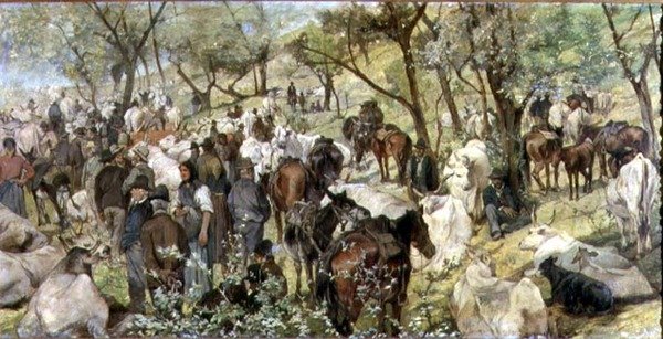 Kvægmarked i Maremma af Giovanni Fattori