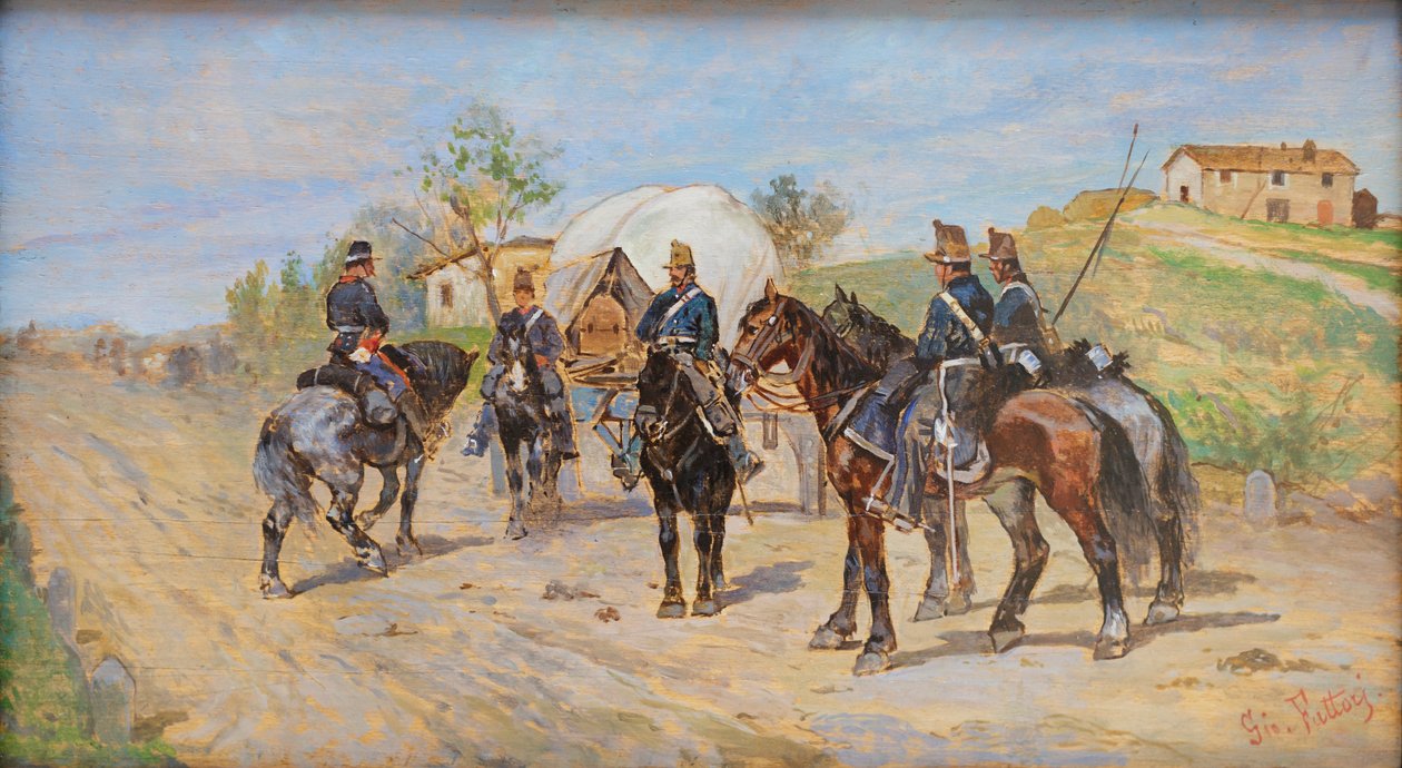 Kavaleri i hvile af Giovanni Fattori