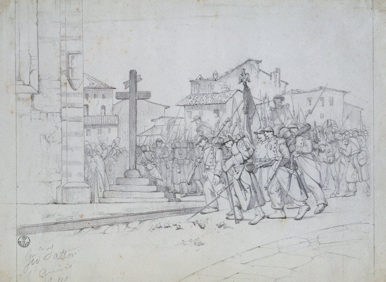 De franske troppers indtog i Livorno af Giovanni Fattori