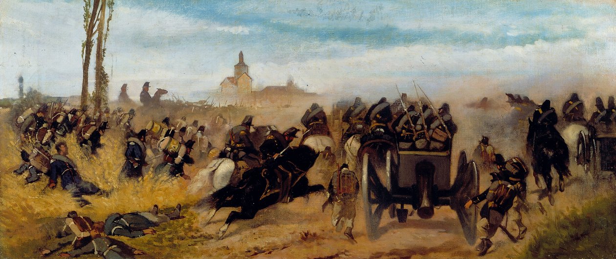 Episode af overfaldet på Madonna of Discovery, ca. 1864 (olie på lærred) af Giovanni Fattori