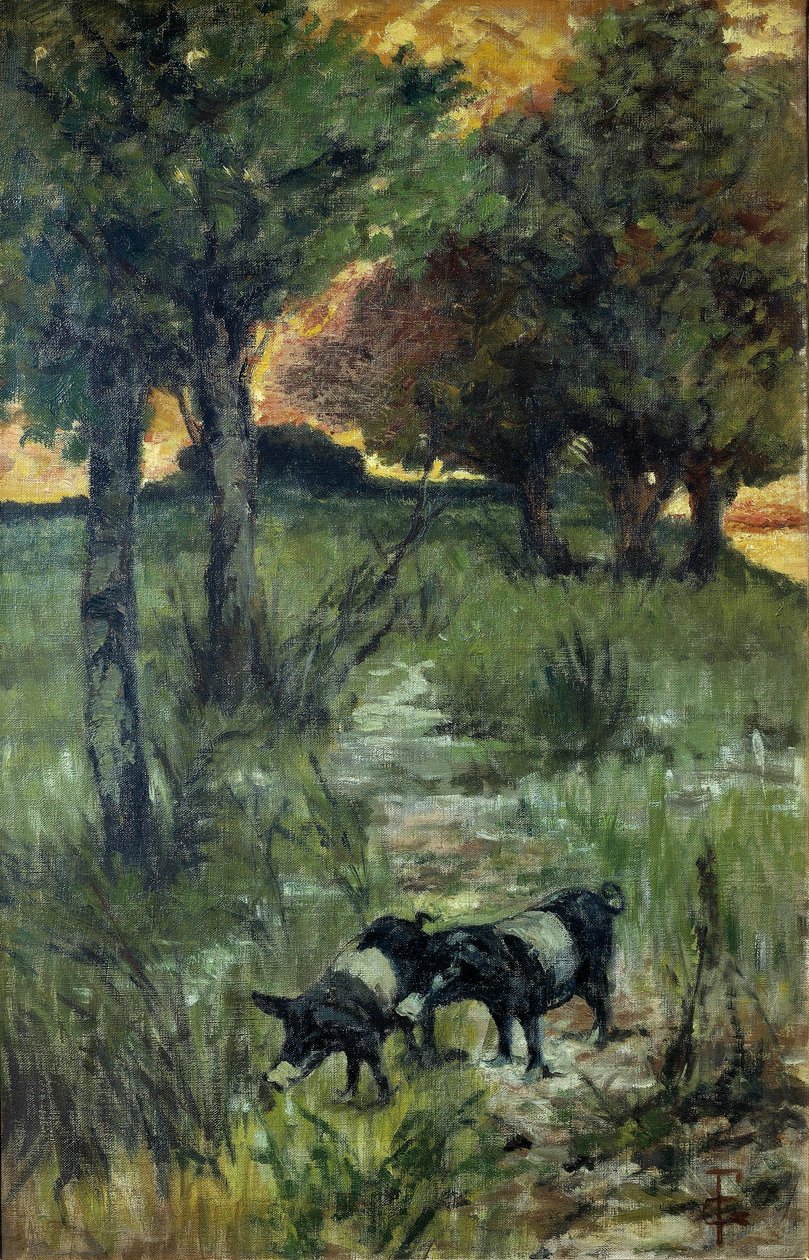 Italien, Firenze, grise på græs af Giovanni Fattori