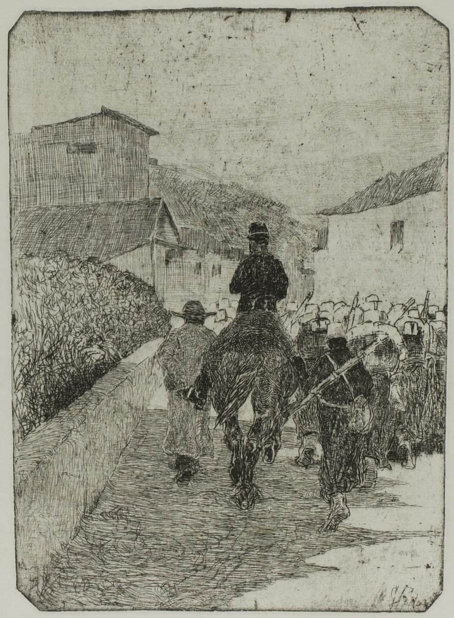 Militær Promenade af Giovanni Fattori
