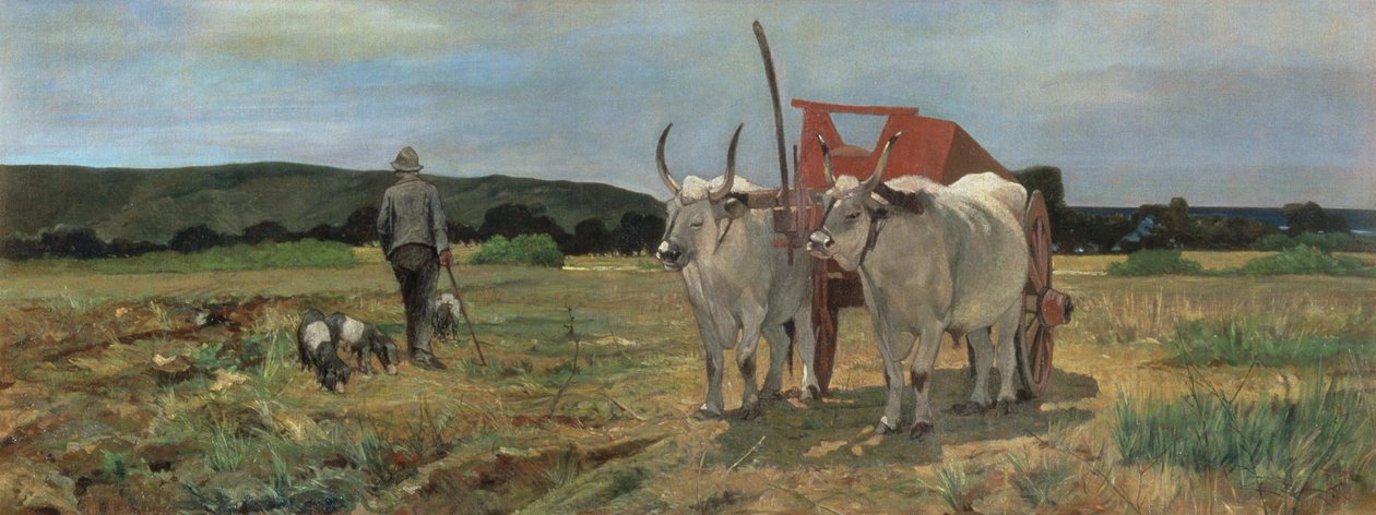 Oksevogn i den toscanske Maremma af Giovanni Fattori