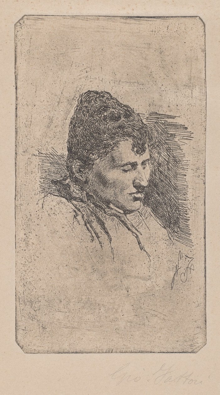 Portræt af Kunstnerens anden Hustru af Giovanni Fattori