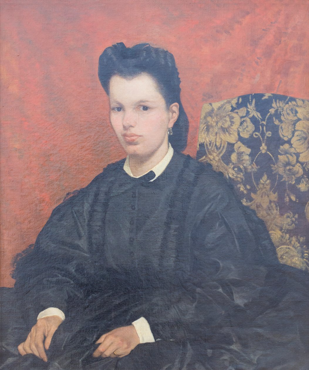 Portræt af den første hustru, ca. 1865, Giovanni Fattori (maleri) af Giovanni Fattori