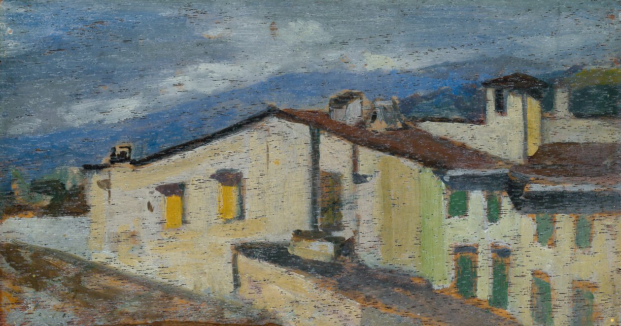 Tagene på Via Nazionale i Firenze, ca. 1867 (olie på panel) af Giovanni Fattori