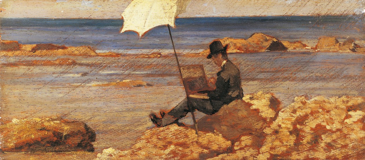 Silvestro Lega malede billede på klipperne af Giovanni Fattori