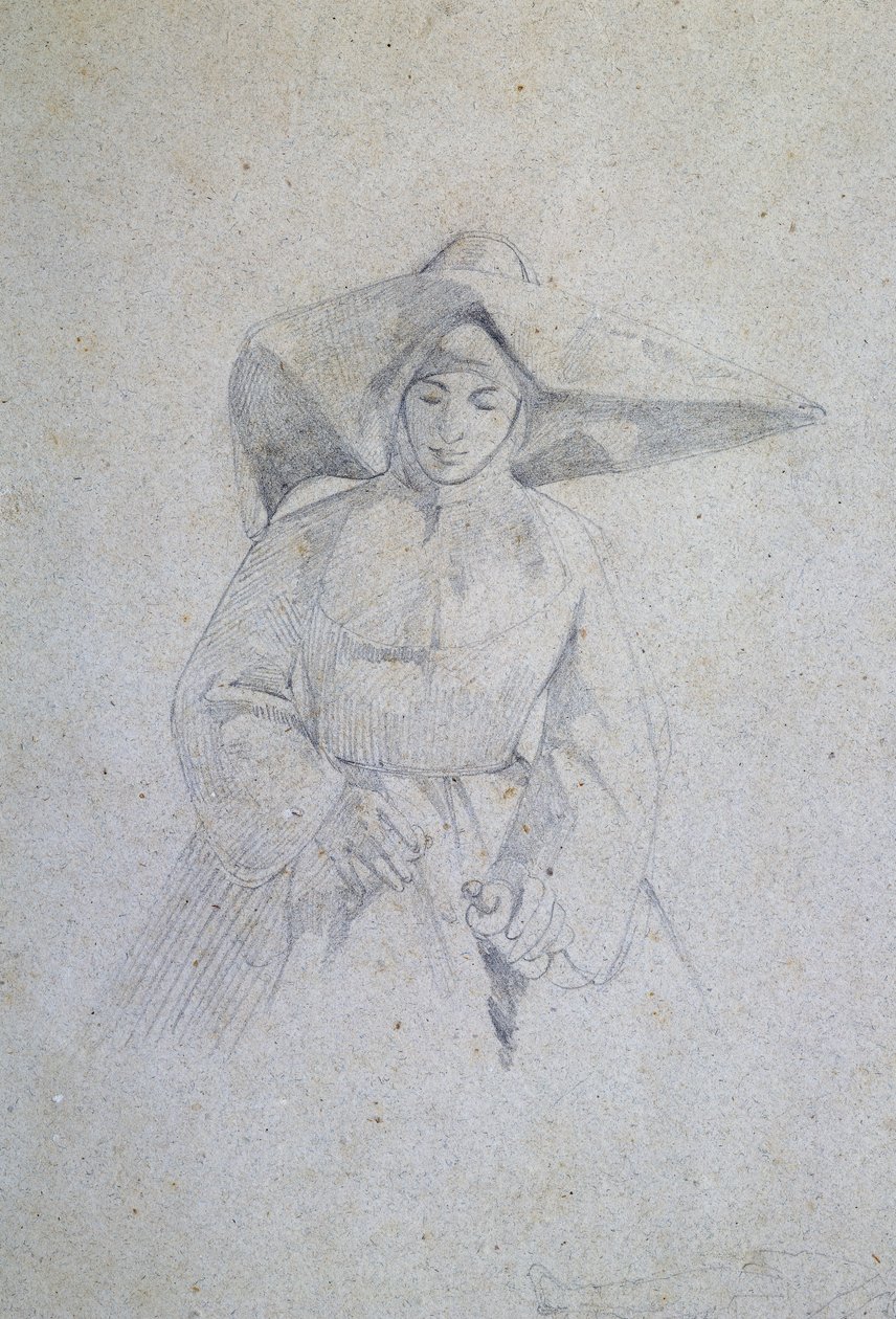 Studie af nonne til The Italian Camp at the Battle of Magenta af Giovanni Fattori af Giovanni Fattori
