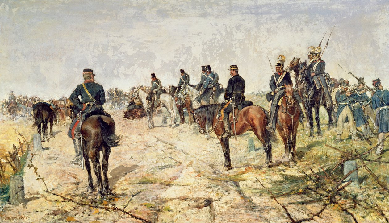 Slagslinierne, 1884 af Giovanni Fattori