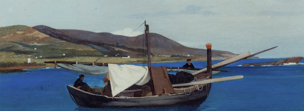 Punta di Romito med fiskerbåd, ca. 1866 (olie på lærred) af Giovanni Fattori