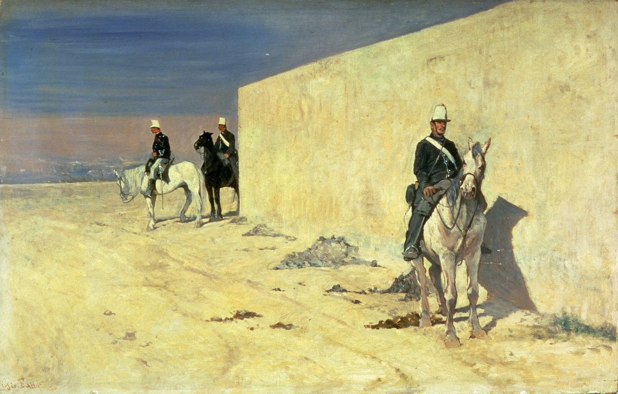 The Watch (The White Wall), ca. 1871 (panel) af Giovanni Fattori