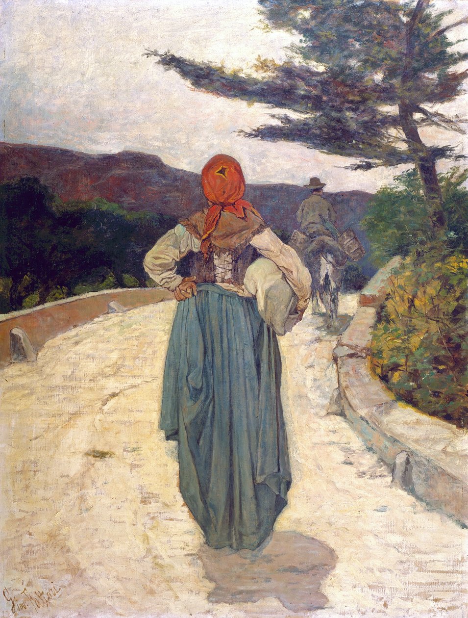 Den hvide vej, ca. 1887 (olie på lærred) af Giovanni Fattori