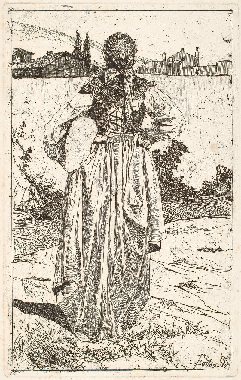 Kvinden ved gabbroen (Donna al gabbro) af Giovanni Fattori