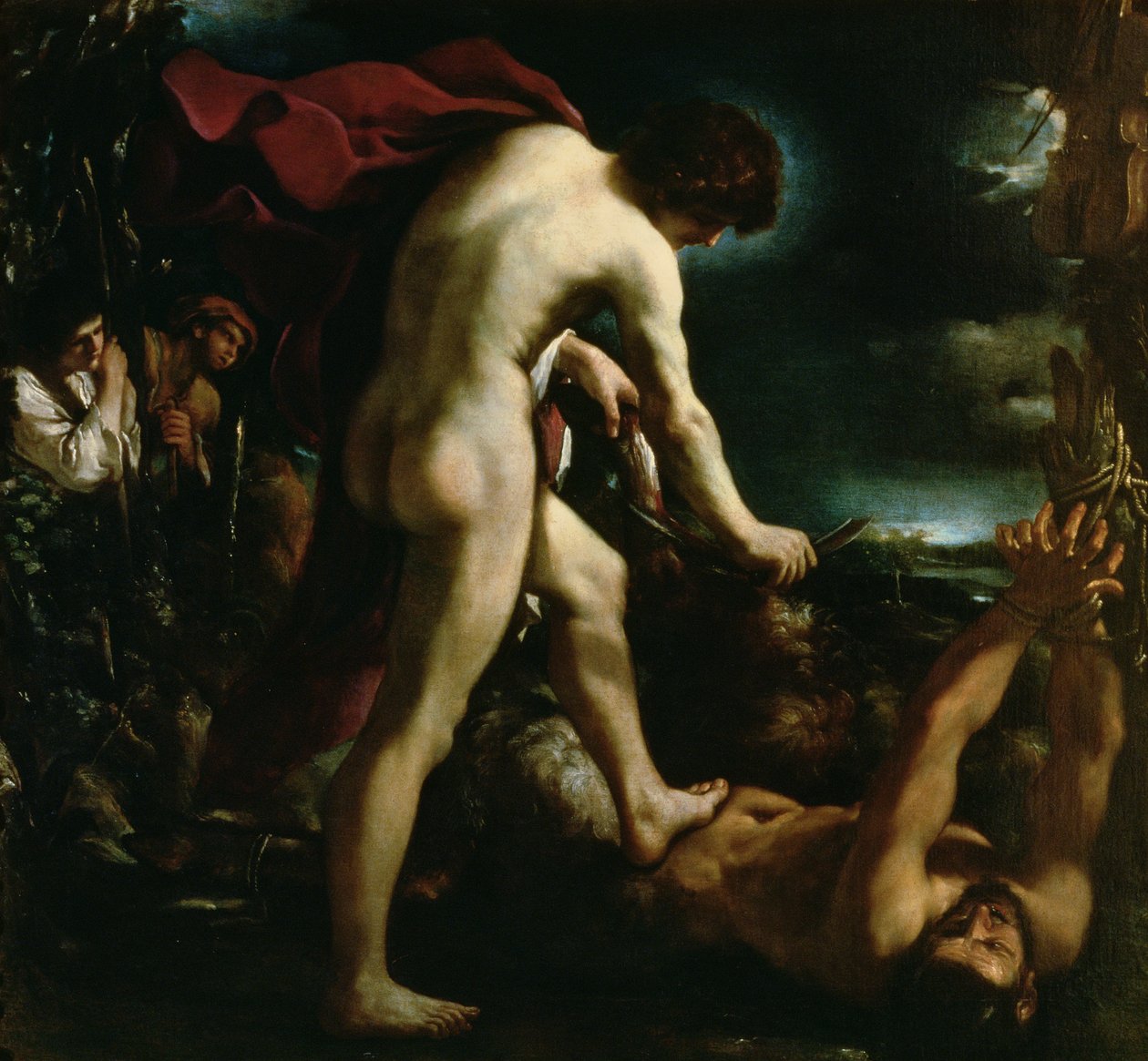Apollo flyver Marsyas, ca. 1618 af Giovanni Francesco Barbieri