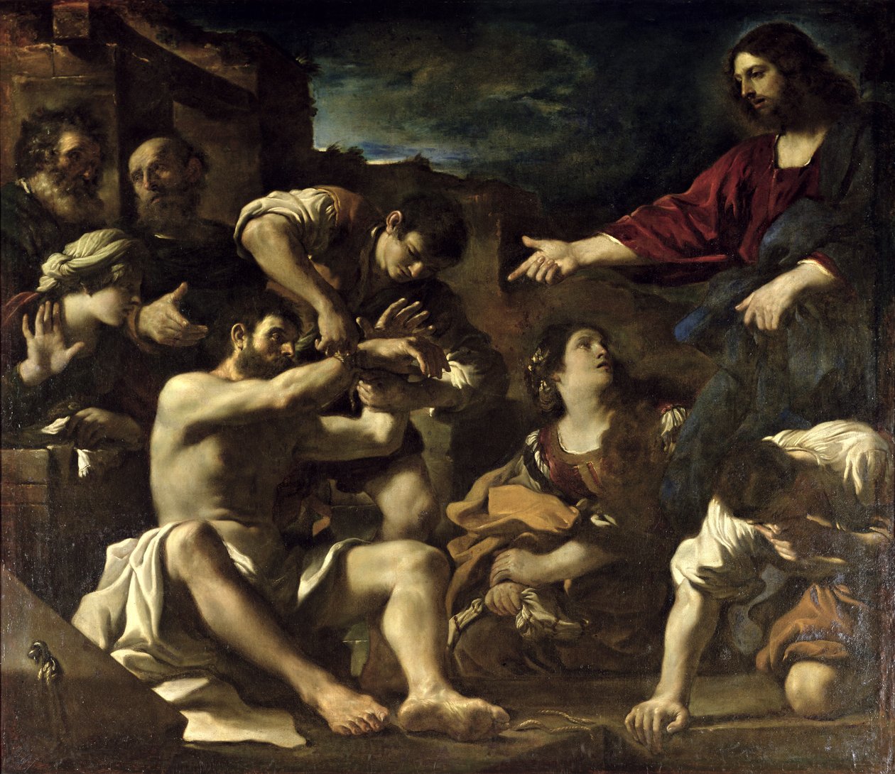 Lazarus opstandelse, ca. 1619 af Giovanni Francesco Barbieri