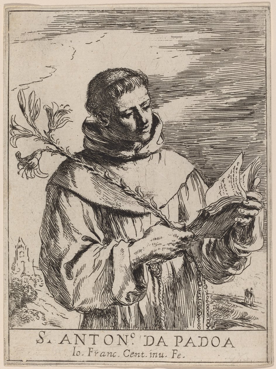 Sankt Antonius af Padova af Giovanni Francesco Barbieri, called Guercino