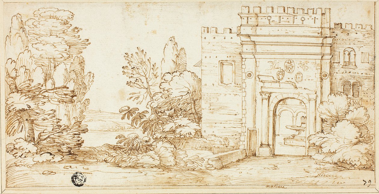 Udsigt over La Magliana af Giovanni Francesco Grimaldi