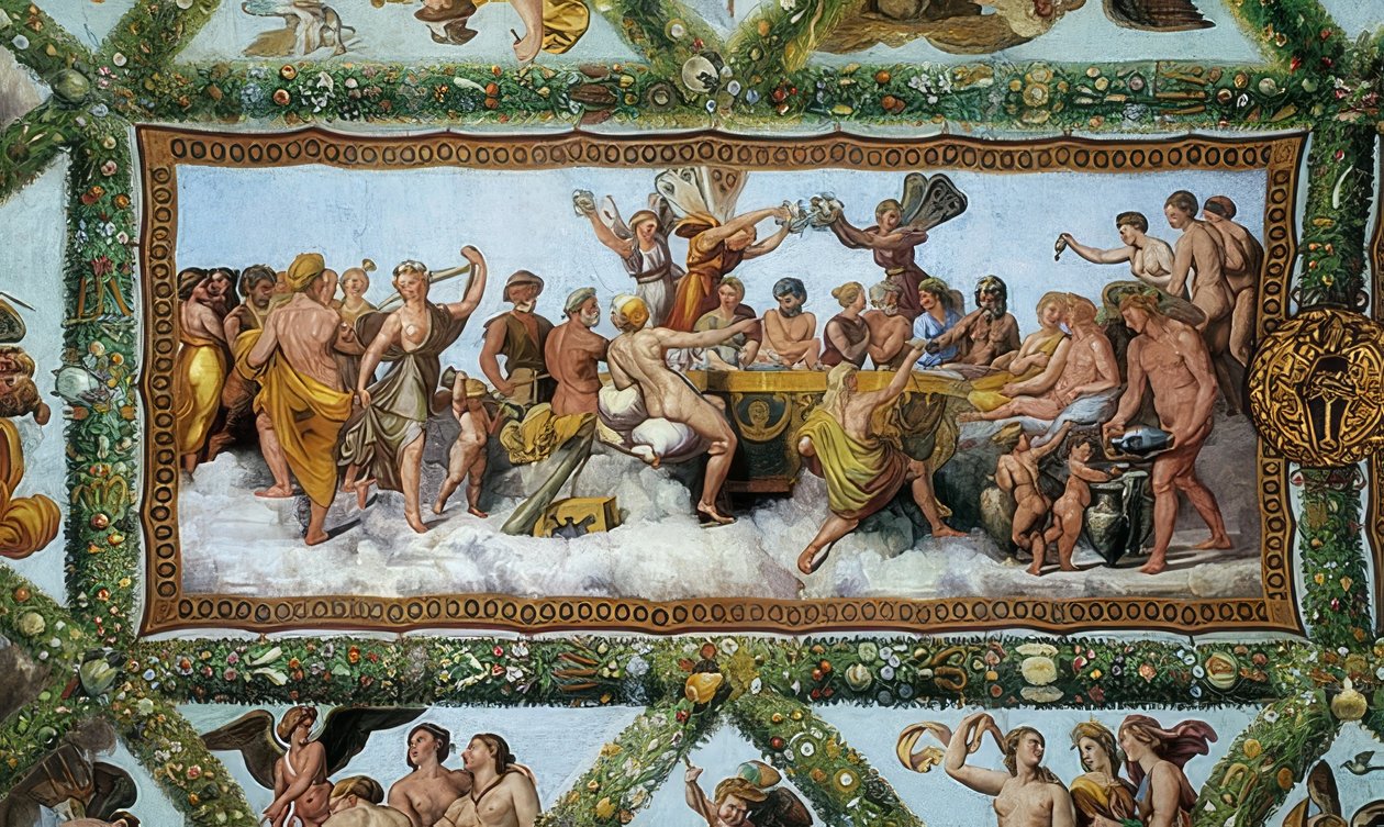 Amor og Psyches bryllup. 1510-1517 af Giovanni Francesco Penni