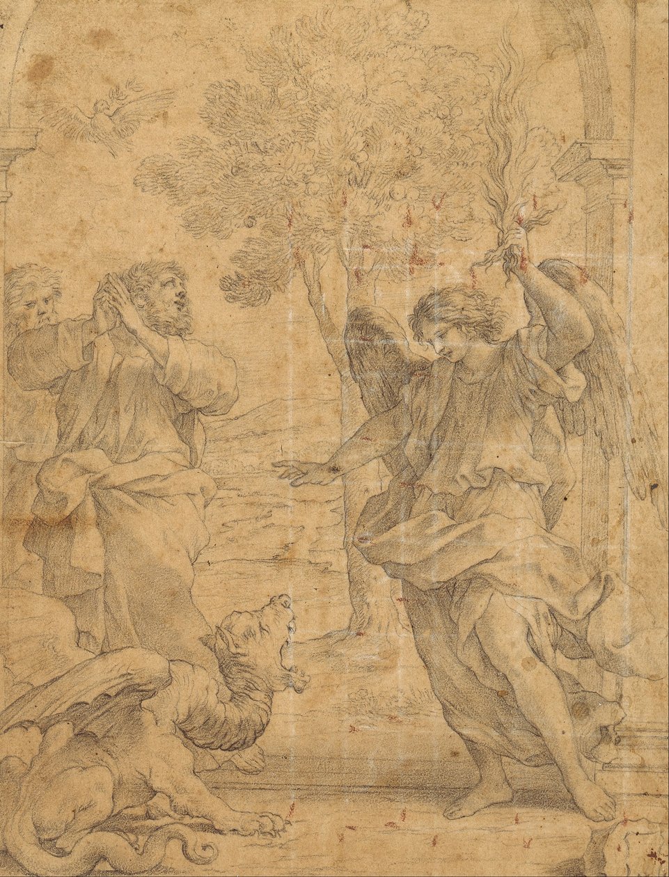 Ærkeenglen Uriel og dragen af Giovanni Francesco Romanelli
