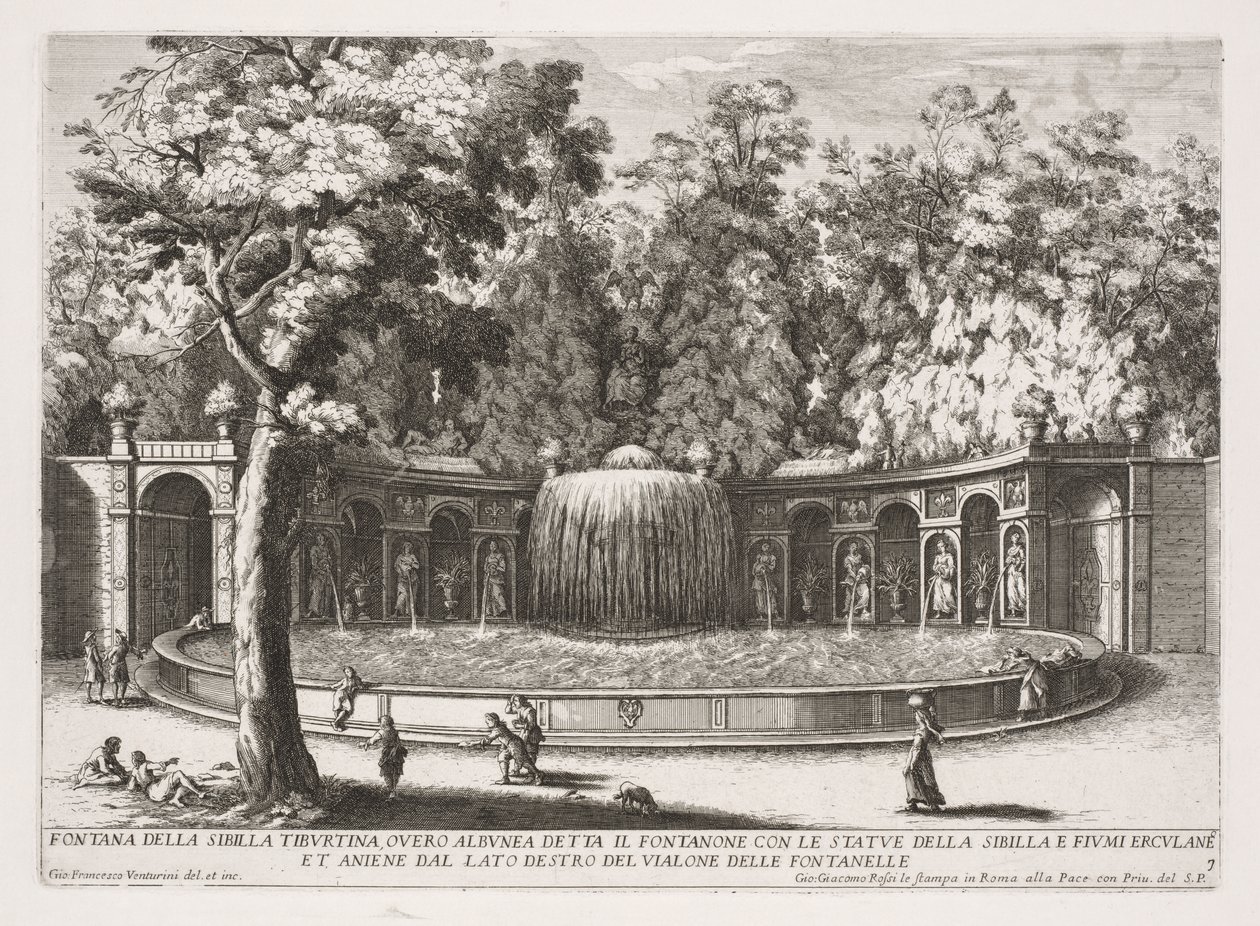 The Fountains of Rome, Bog IV, plade 7: Fountain of the Tiburtine Sibyl (Fontana della Sibilla Tiburtina) af Giovanni Francesco Venturini