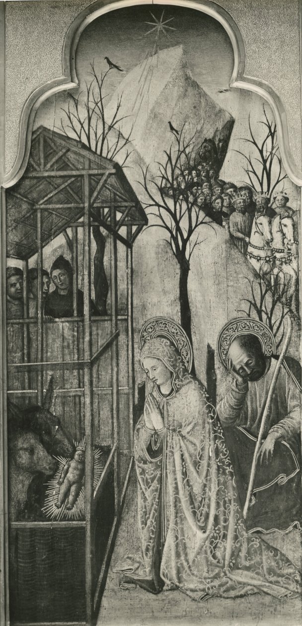 Jomfruens liv, fødselscyklus, ca. 1445 (olie på poppelpanel) af Giovanni Francesco da Rimini