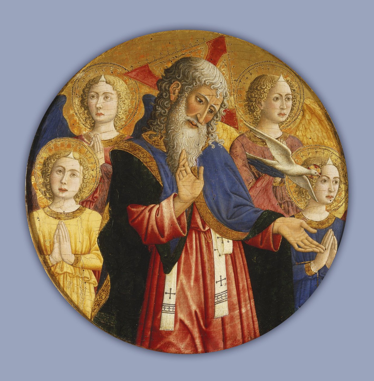 Gud Fader med fire engle og Helligåndens due af Giovanni Francesco da Rimini