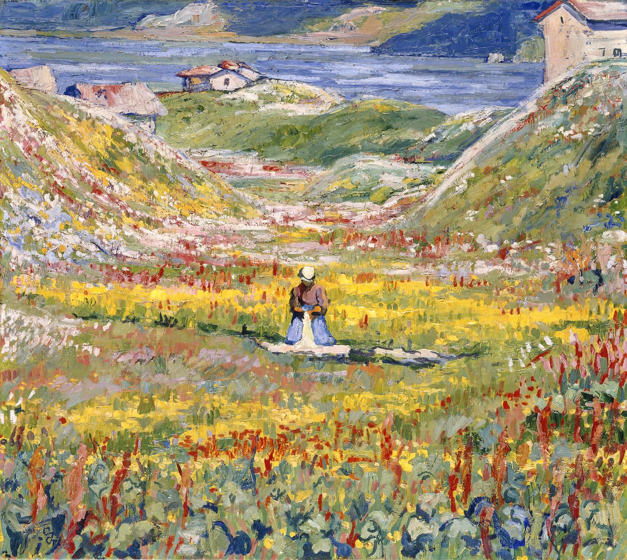 Blomstrende enge i Maloja; Blomstrende enge nær Maloja, ca. 1912-1924 af Giovanni Giacometti