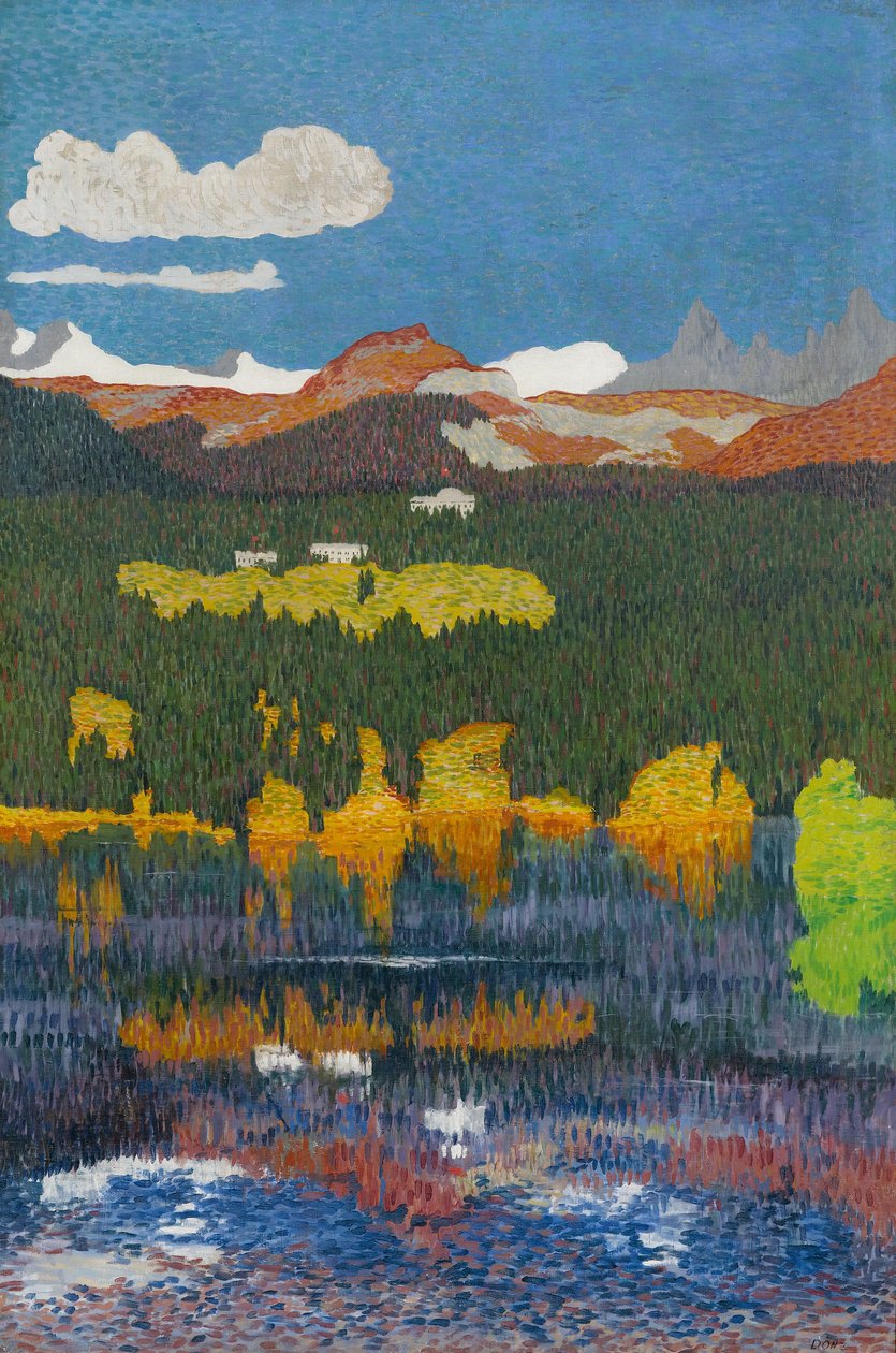 Panorama af Flims. Triptykon, venstre panel, 1904. af Giovanni Giacometti