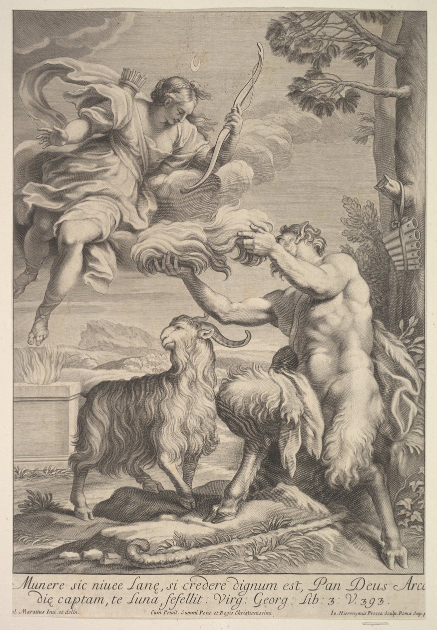 Pan folieret af Diana, 1675-1741. af Giovanni Girolamo Frezza