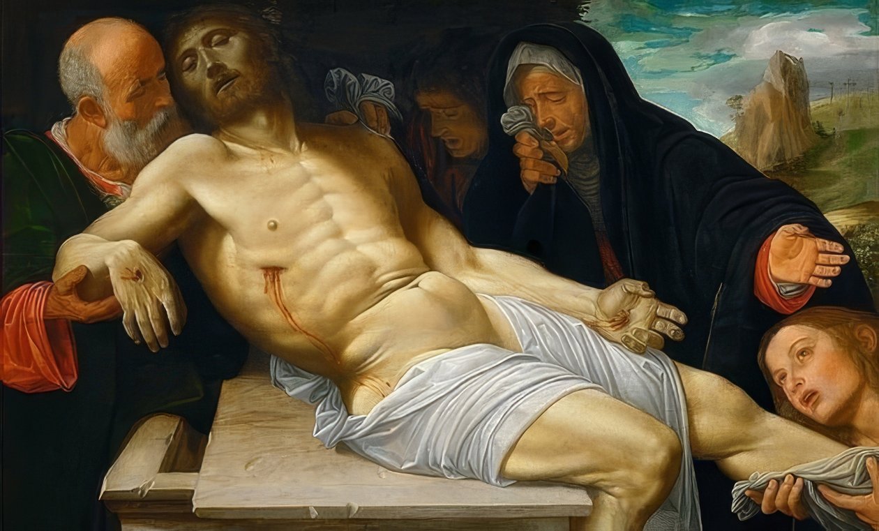Kristi klagesang. Omkring 1515-1520 af Giovanni Girolamo Savoldo