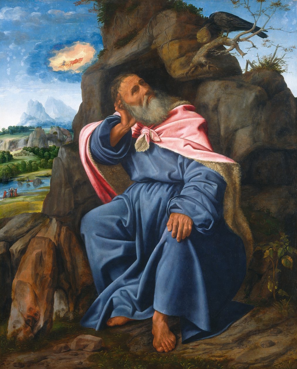 Elias fodret af ravnen, ca. 1510. af Giovanni Girolamo Savoldo