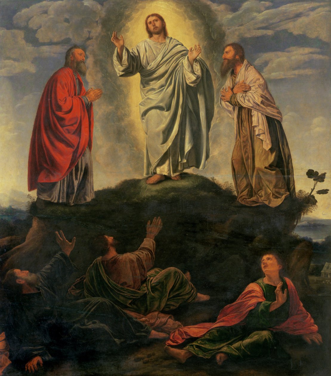 The Transfiguration, c.1527-33 (olie på panel) af Giovanni Girolamo Savoldo