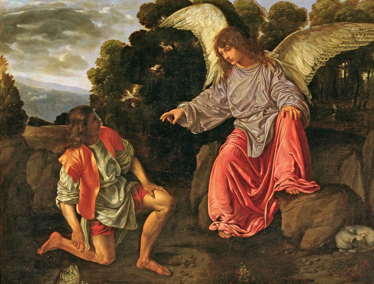 Tobias og englen, ca. 1530 (olie på lærred) af Giovanni Girolamo Savoldo