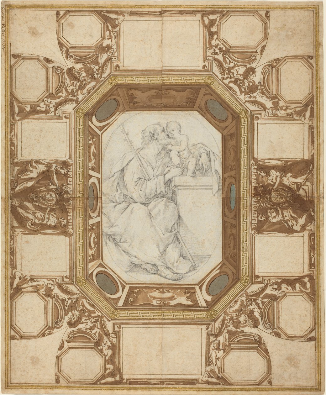 Loft med allegoriske figurer og pave Sixtus V