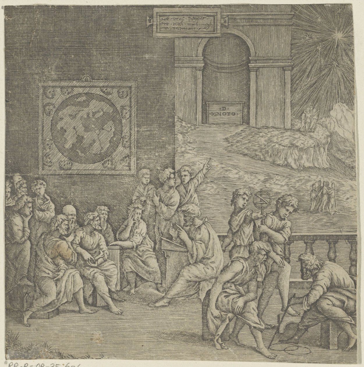 En filosofs skole af Giovanni Jacopo Caraglio (attributed to)