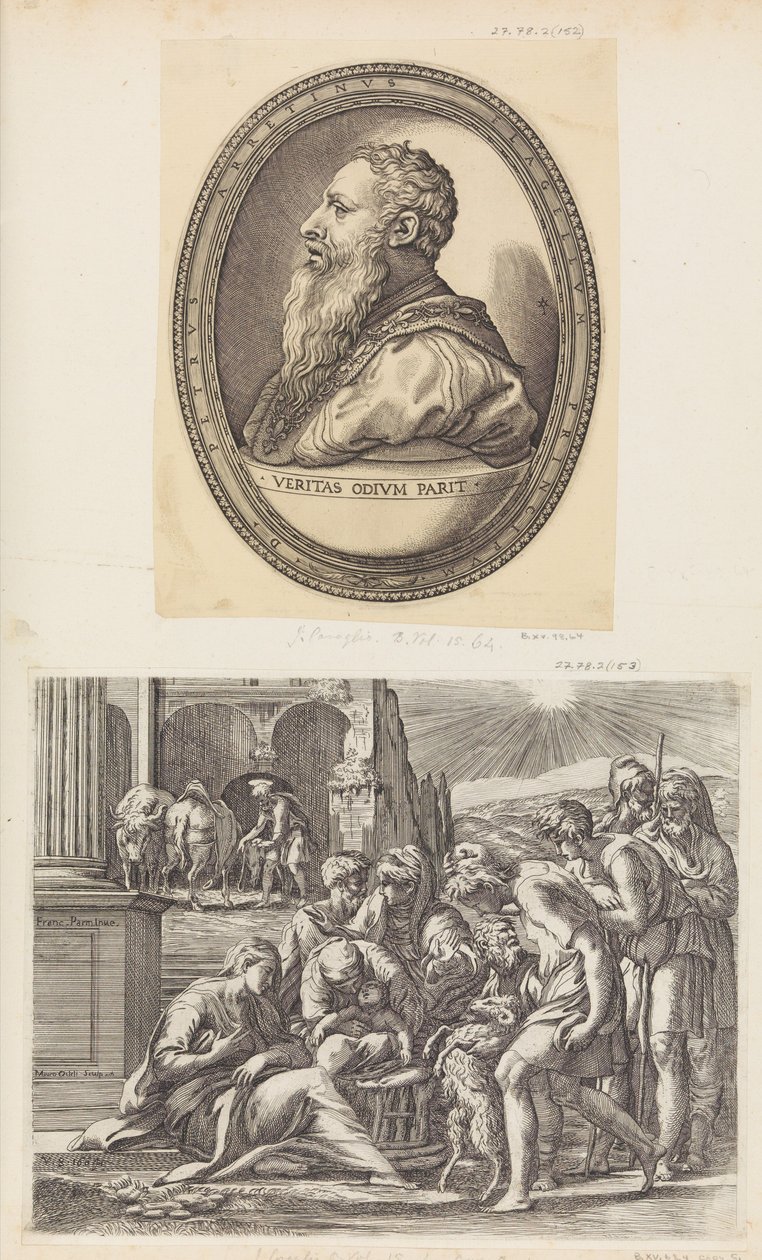 Hyrdernes tilbedelse. af Giovanni Jacopo Caraglio