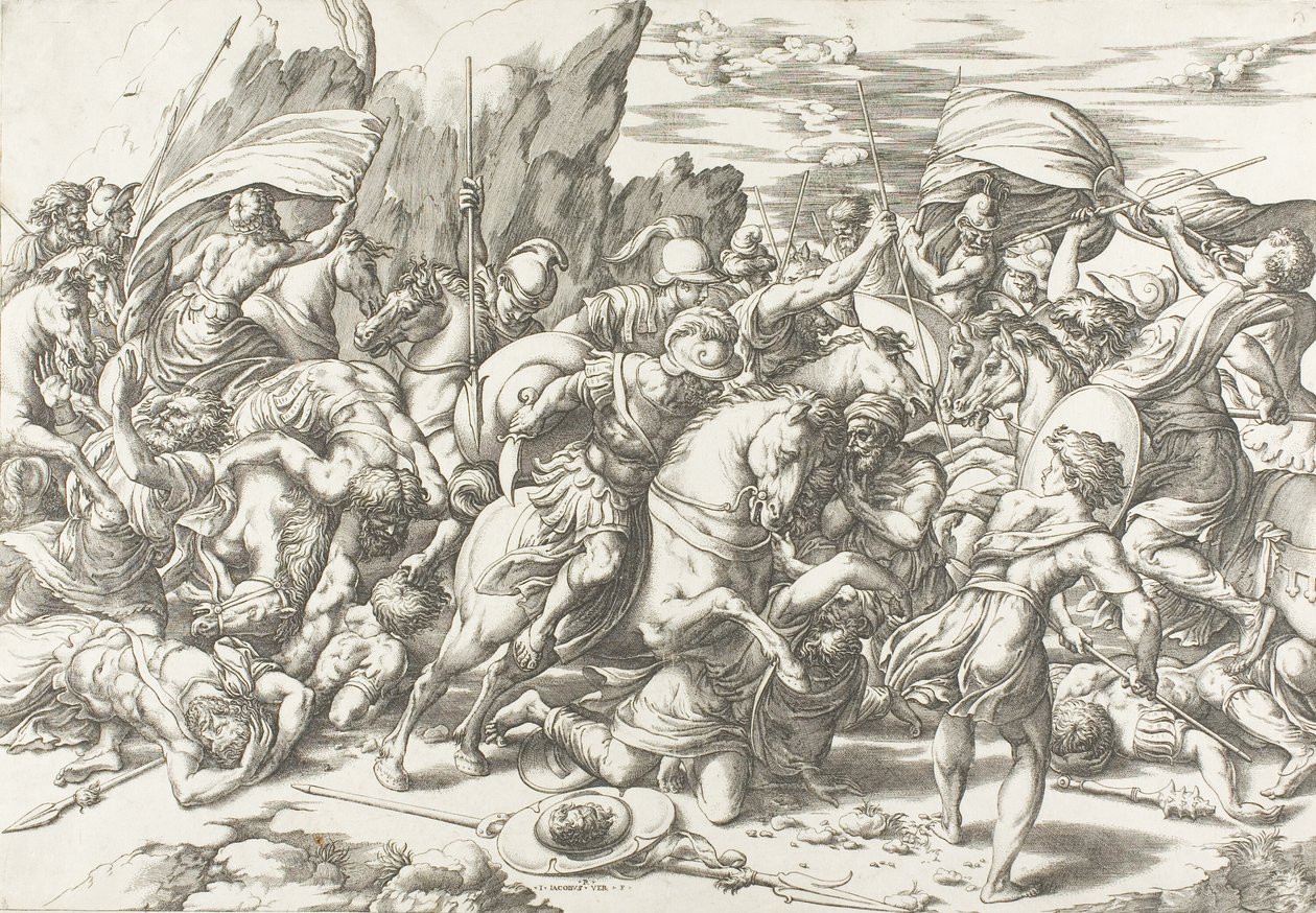 Kampen omkring skjoldet og lansen af Giovanni Jacopo Caraglio