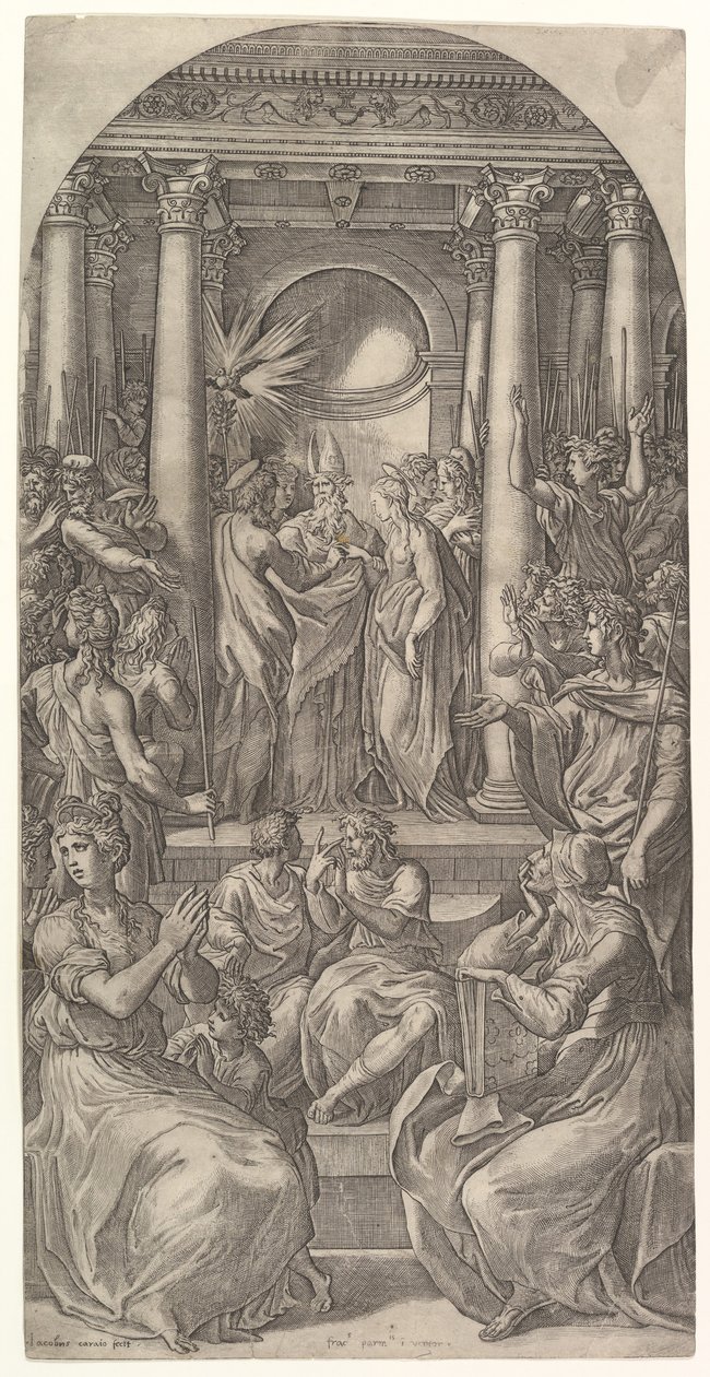 Jomfruens bryllup, ca. 1525. af Giovanni Jacopo Caraglio
