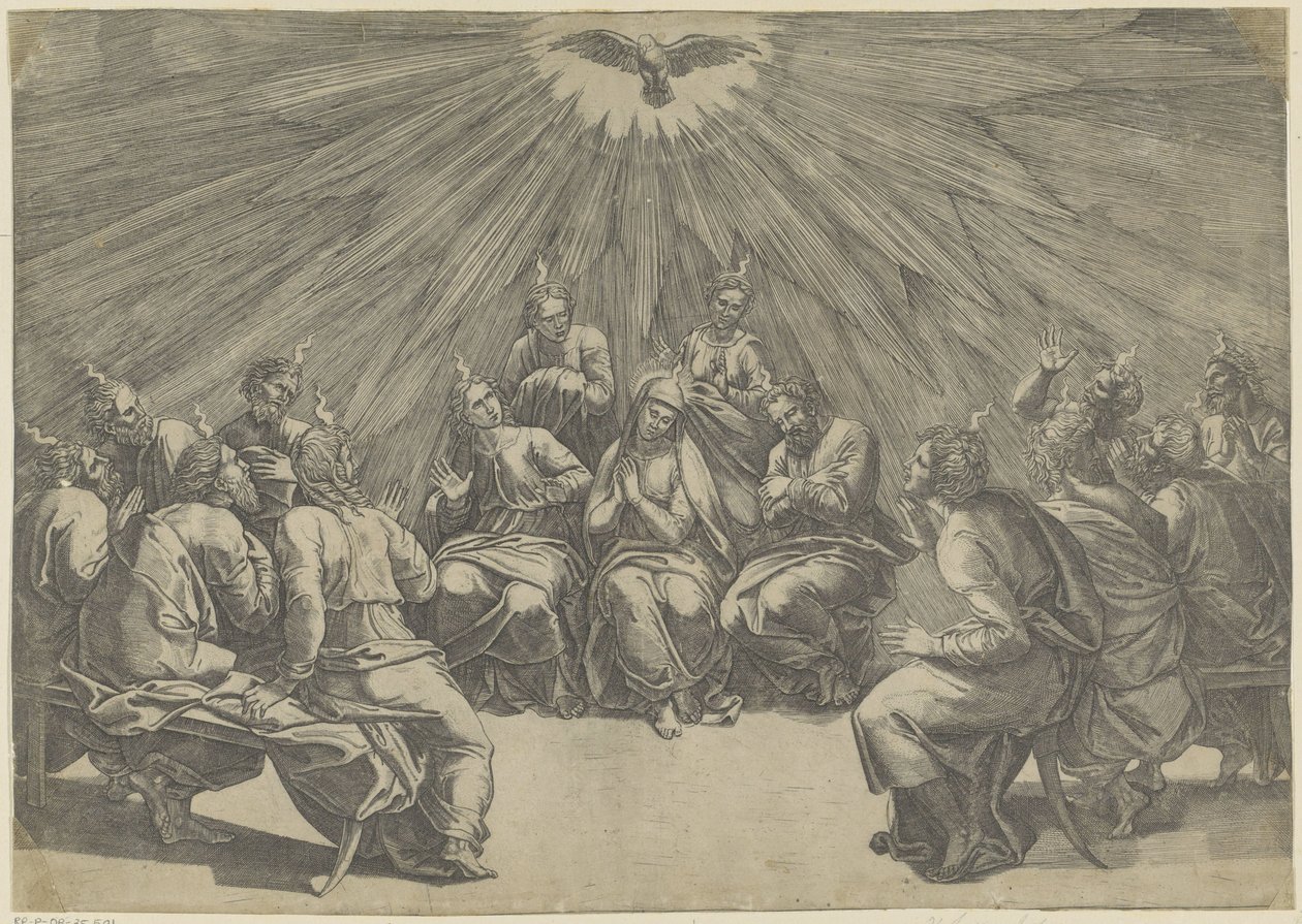 Helligåndens udgydelse pinse af Giovanni Jacopo Caraglio