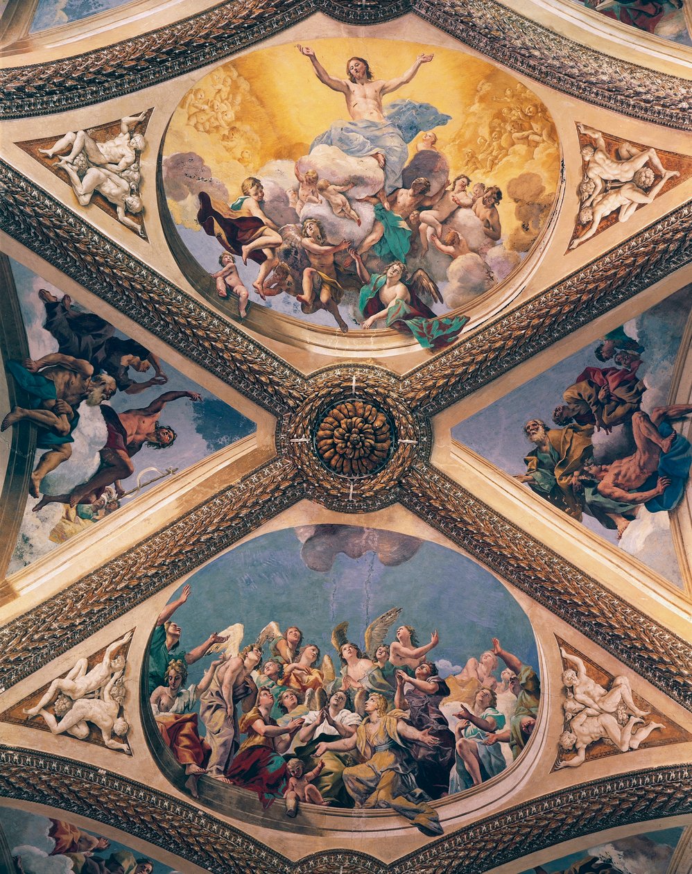 Glory of Christ, fresco, af Giovanni Lanfranco (1582-1647), hvælving af Church of Certosa of San Martino, Napoli, Campania, Italien af Giovanni Lanfranco