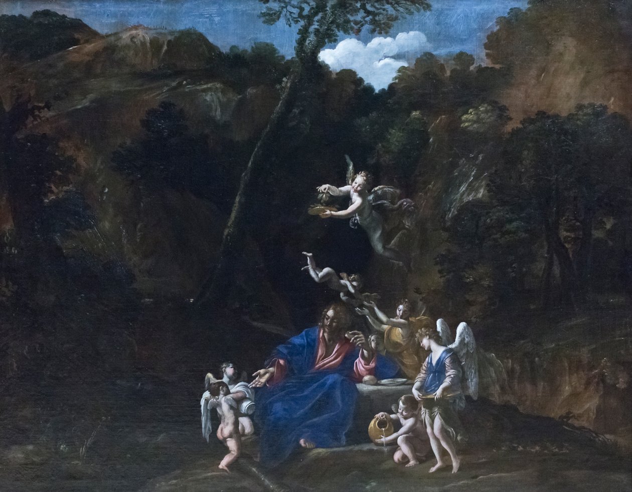 Jesus passet af englene af Giovanni Lanfranco