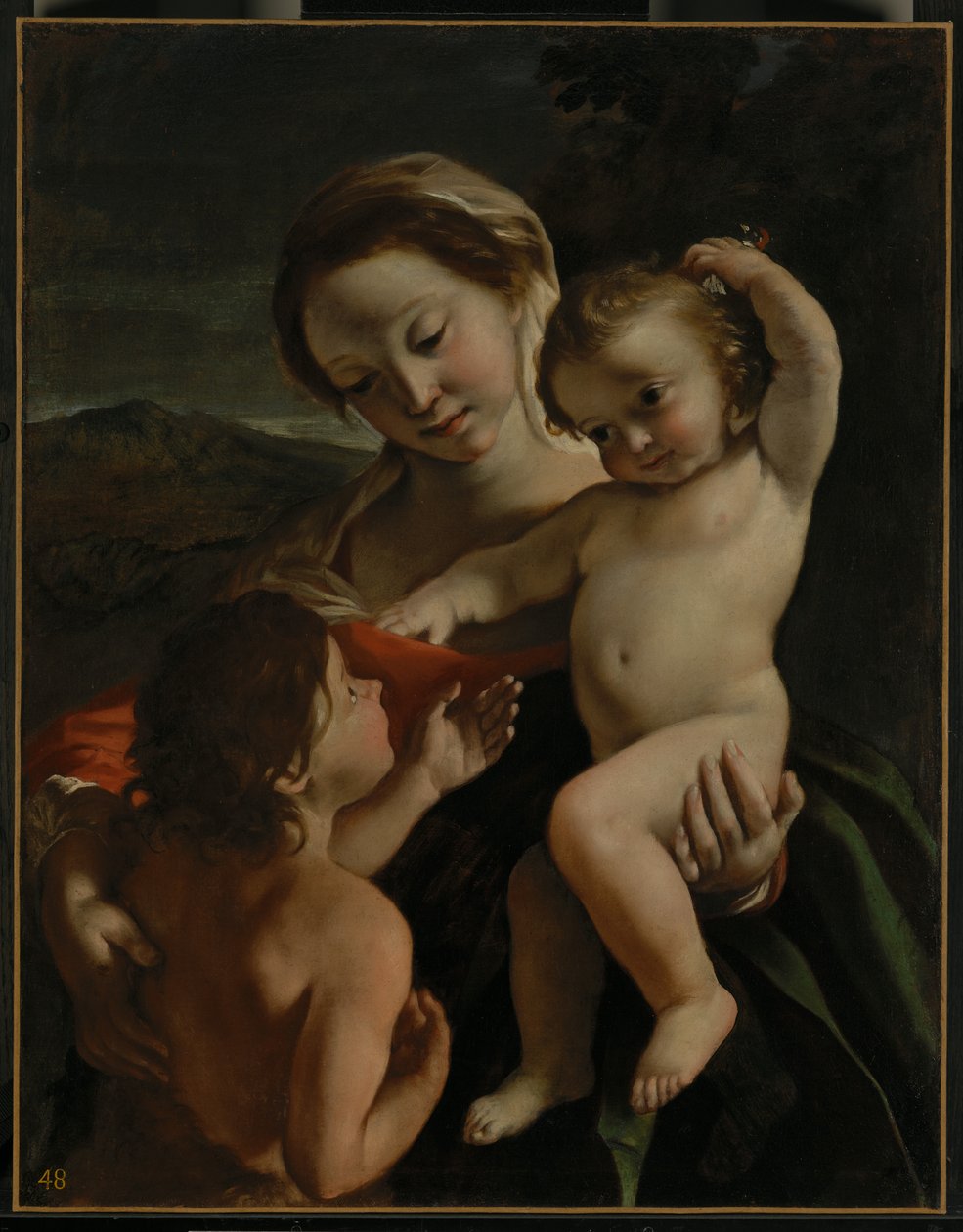 Madonna og barnet med den spæde Johannes Døberen af Giovanni Lanfranco