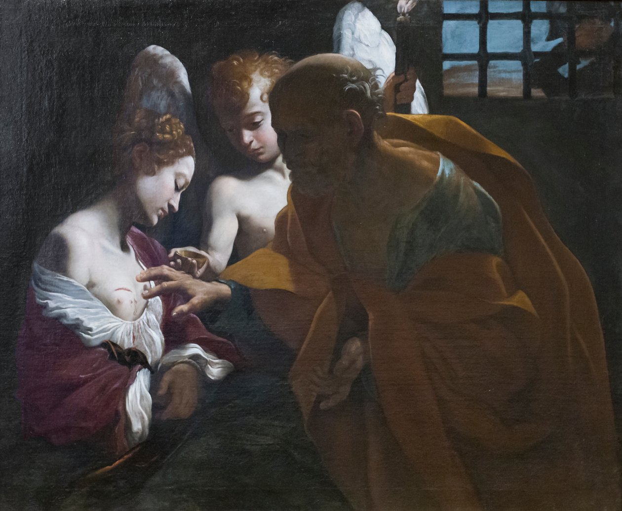 Sankt Peter helbreder helgen Agatha i fængsel af Giovanni Lanfranco