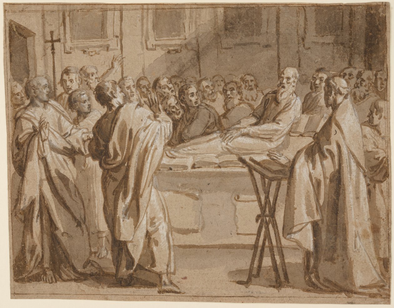 Begravelsen af Raymond Diocrès: en episode fra historien om St. Bruno af Giovanni Lanfranco