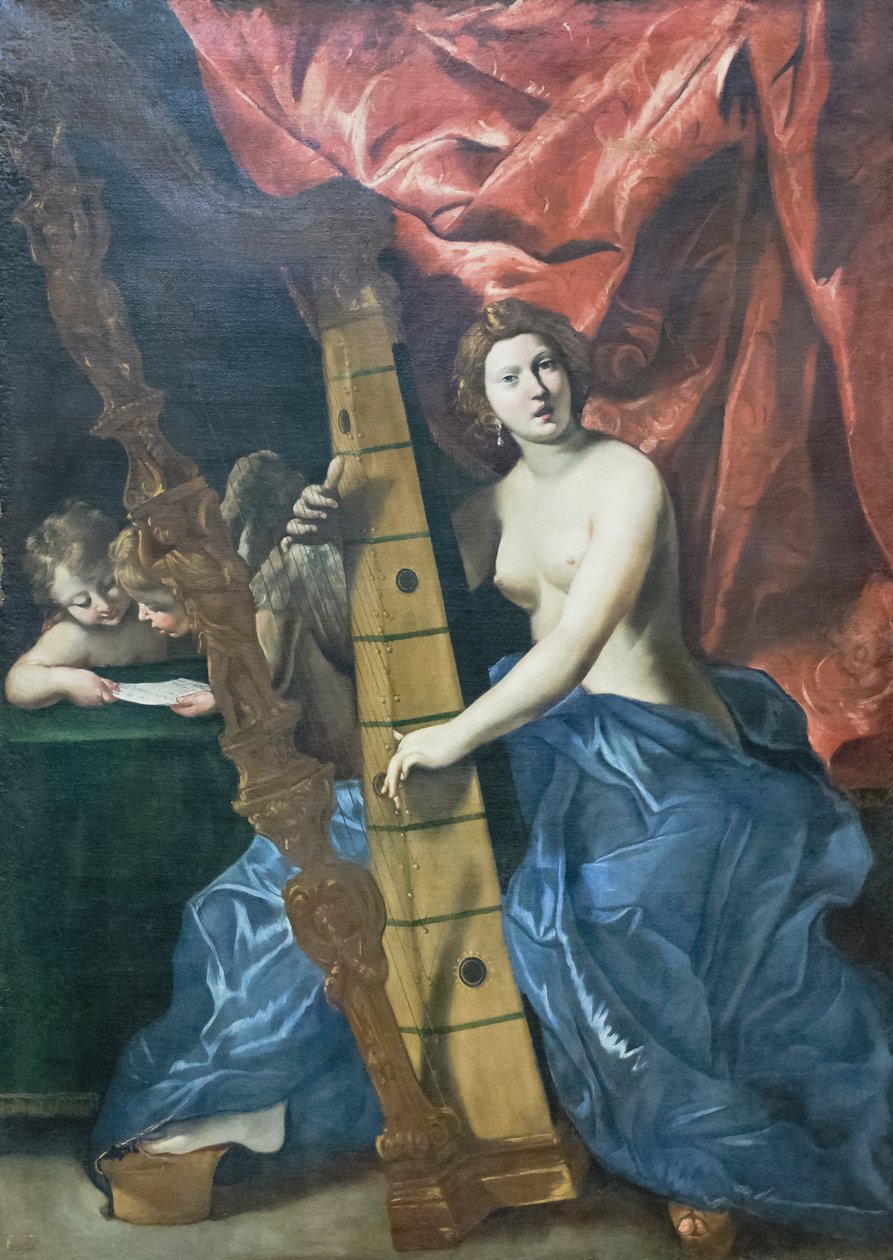 Venus spiller på harpe af Giovanni Lanfranco