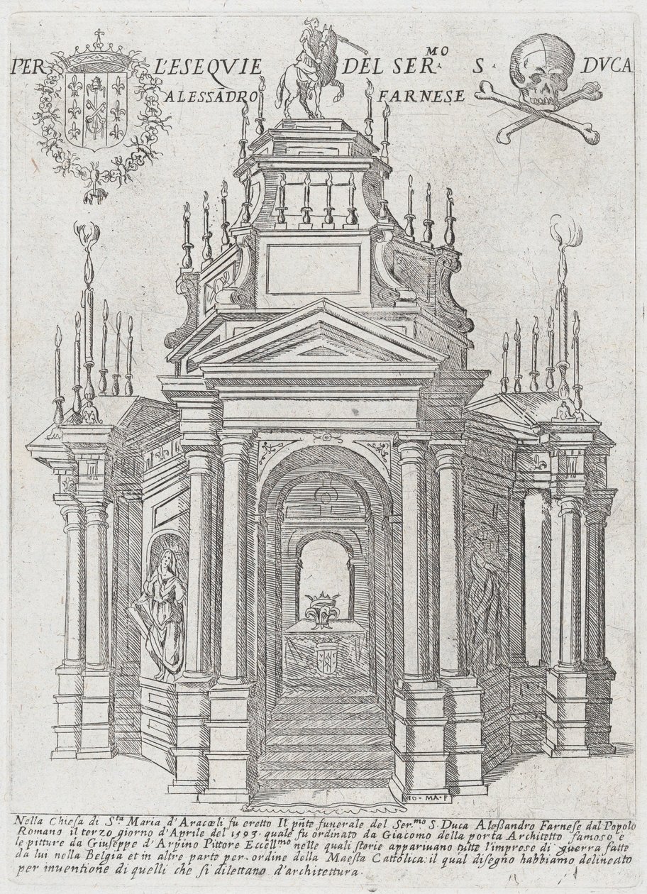 Katafal for hertug Alessandro Farnese, 1593 af Giovanni Maggi