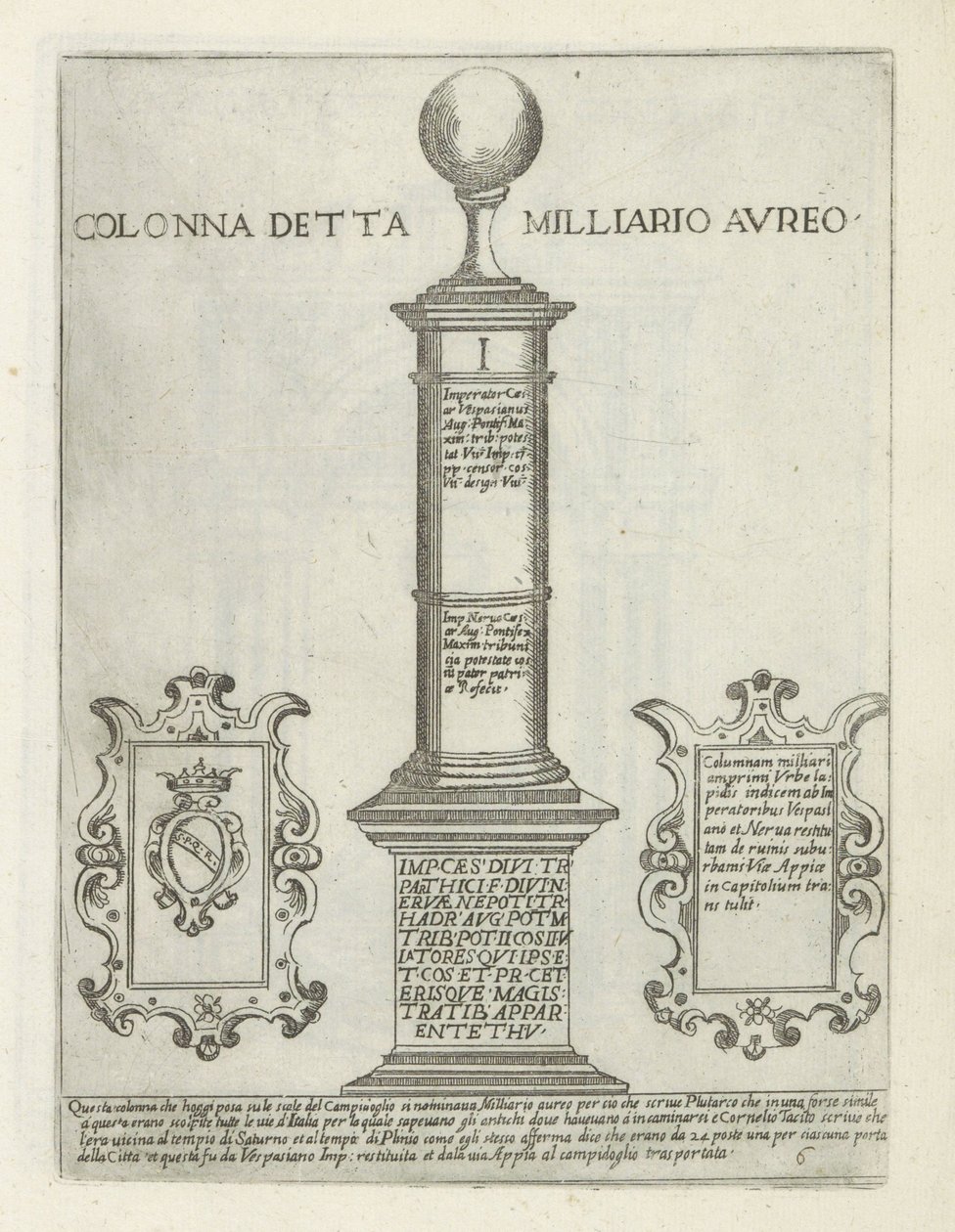 Om Golden Mile Kolonne kaldet Golden Mile (titel på objekt) Moderne og antikke monumenter og byggerier i Rom (serietitel) Ornamenti di fabriche antichi et moderni dell